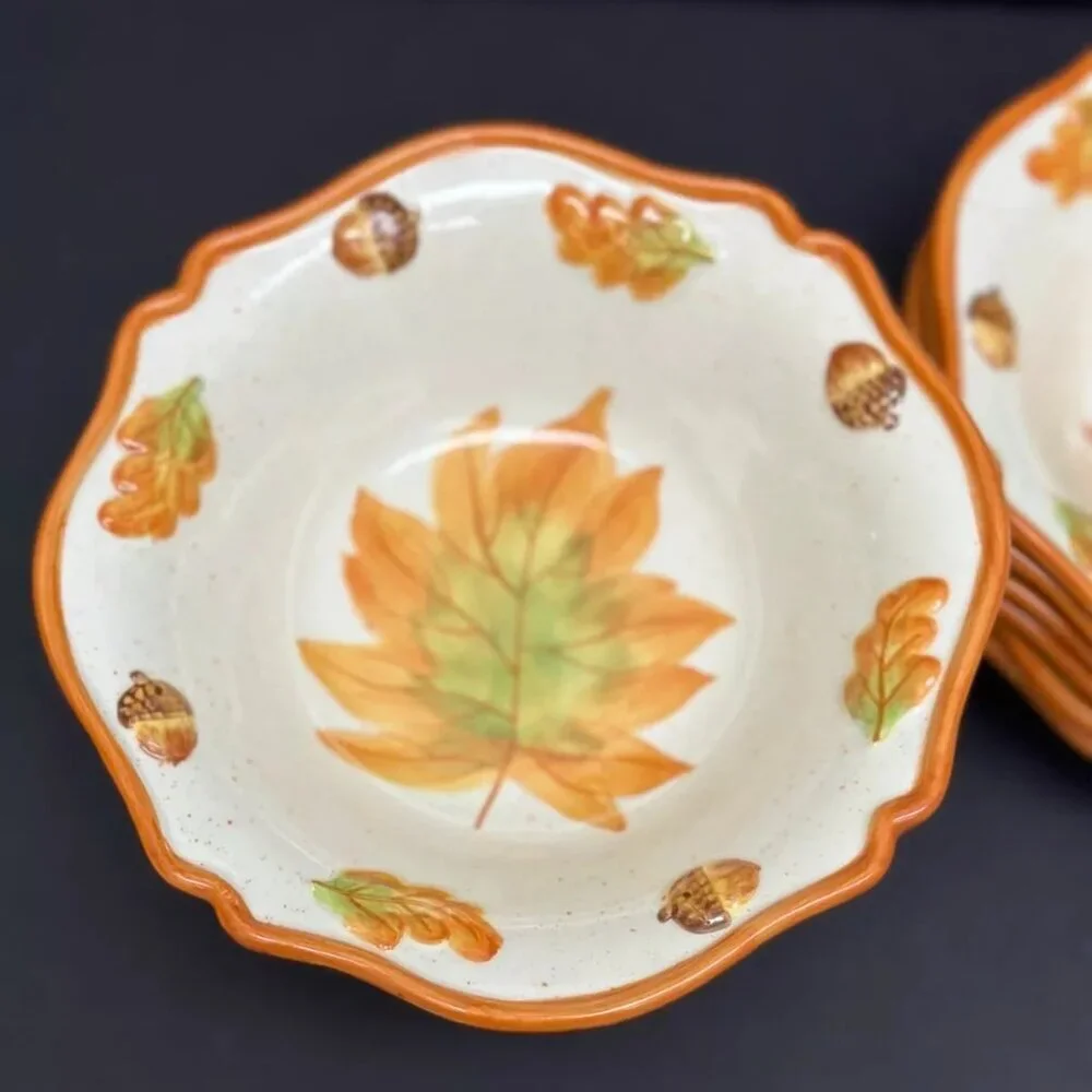 Bundle of 7 Dante Design Group -Serving Bowl Protruding Leaf 3D